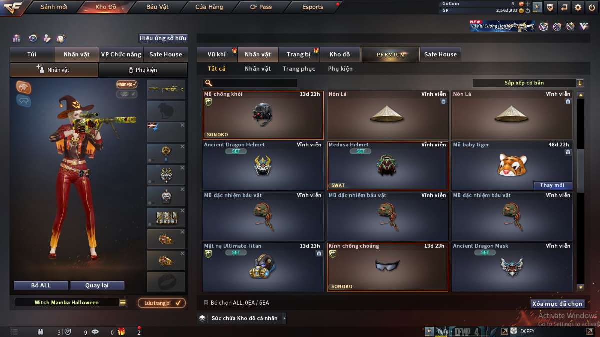 shop acc cf uy tin gia re